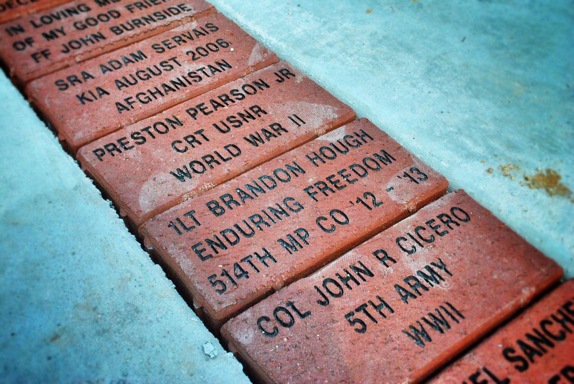 Service Memorial Engraved Bricks