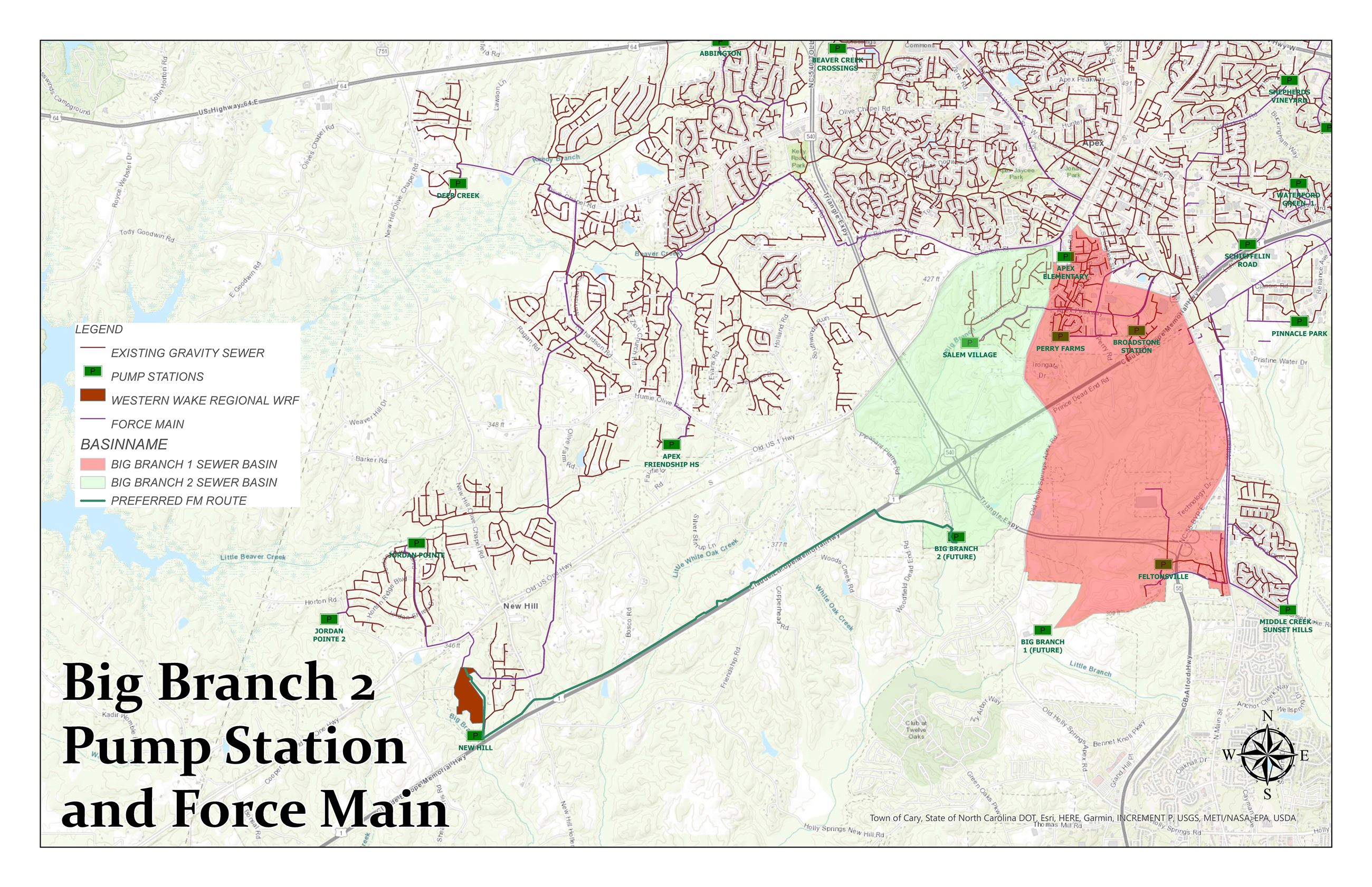 Big Branch 2 Pump Station and Force Main Map