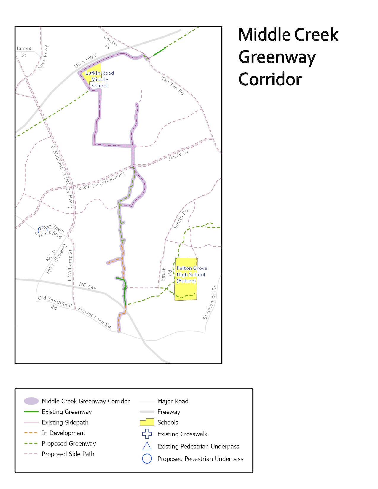 Middle Creek Greenway Map
