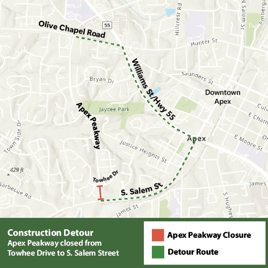 Apex Peakway SW Connector Detour Map 0.5x